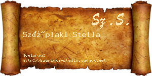 Széplaki Stella névjegykártya